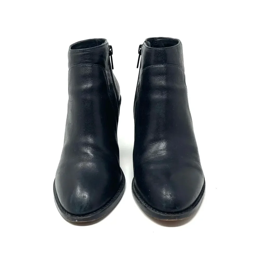 Loeffler Randall Ella Leather Ankle Boots - Black - Size 7.5